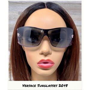 Versace Y2K Vintage Sunglasses Women Mod 2048 1115/8G Pink Rose Gold Medusa logo